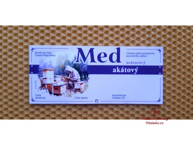Etiketa samolepící MED 116x50 akátový