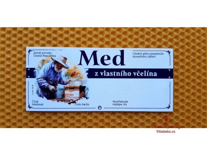 Etiketa samolepící MED 116x50 z vlastního včelína