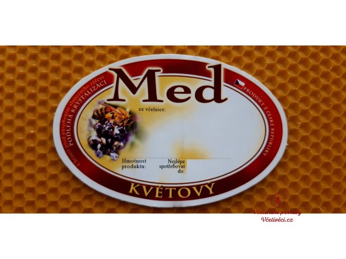 Etiketa oválná samolepící Med květový