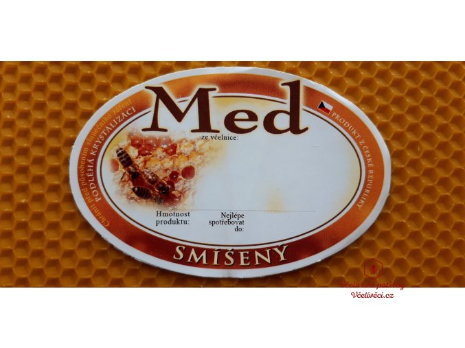 Etiketa oválná samolepící Med smíšený