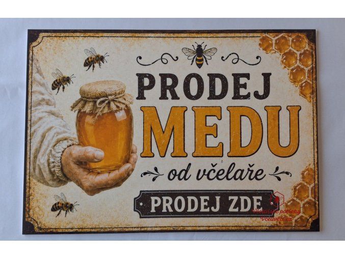 Cedule "Prodej medu od včelaře"