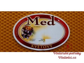 Etiketa oválná samolepící Med květový