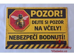 Cedule "Pozor včely" - žlutá