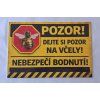Cedule "Pozor včely" - žlutá