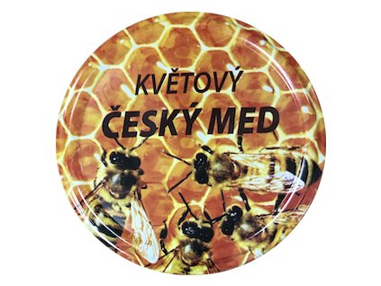 Víčko včelky na plástu Český med květový TO82