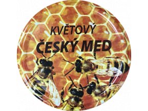 Víčko včelky na plástu Český med květový TO82