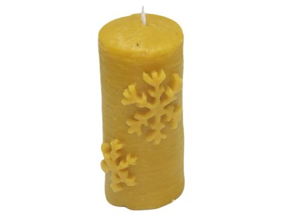 Svíčka ze včelího vosku s vločkami