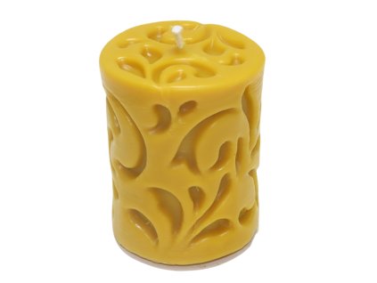 Svíčka ze včelího vosku válec s ornamenty