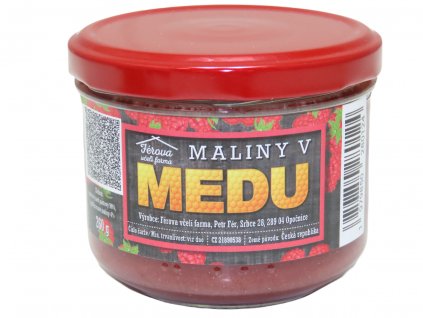 Maliny v medu včelí farma Fér