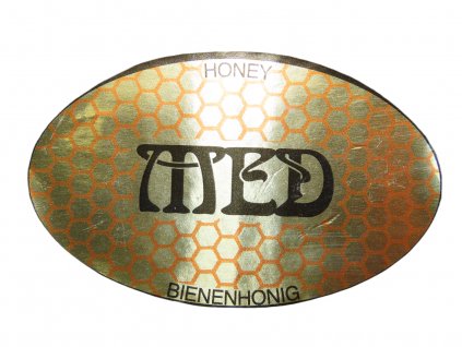 Etikety Včelí med zlatý ovál malý
