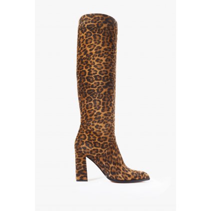 Knee boots - leopard suede