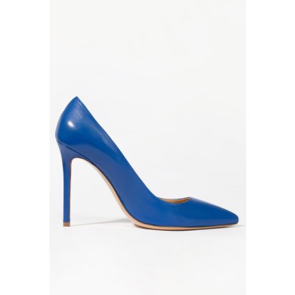 Leather pumps blue No.1