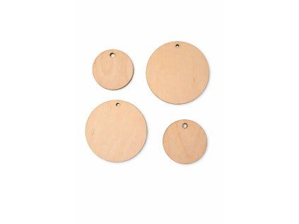 Dřevěná kolečka s dírkou