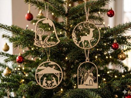 Dřevěné vánoční ozdoby
