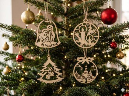 Dřevěné vánoční ozdoby
