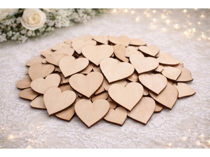 Dřevěná srdíčka 5 cm set