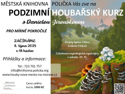 houbařský kurz podzim 2025 Polička s QR kódem
