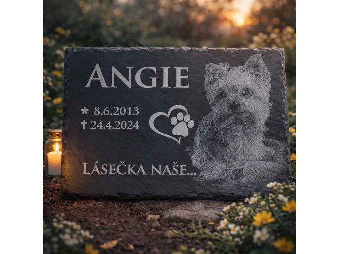 nahrobek pro psa bridlice 20