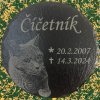Břidlicový náhrobek pro psa - 15cm kulatá - S FOTKOU LAKOVANÁ