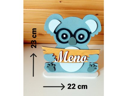Drevené zvieratko Koala pre chlapca alebo dievča s menom