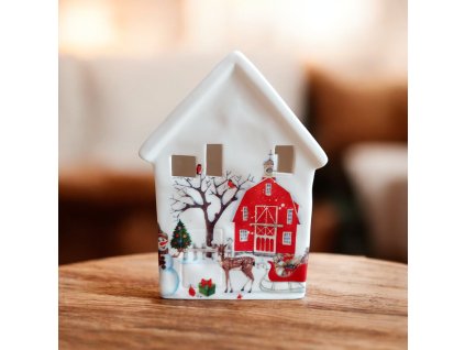 LED keramický domček - Vianočná chalúpka