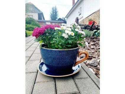 Šálka s podšálkou Modrá-veľká