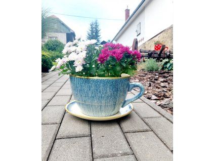 Šálka s podšálkou Bledomodrá-veľká