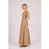 Elegantné dlhé zavinovacie šaty BEIGE 2