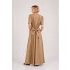 Elegantné dlhé zavinovacie šaty BEIGE 3