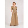 Elegantné dlhé zavinovacie šaty BEIGE 1