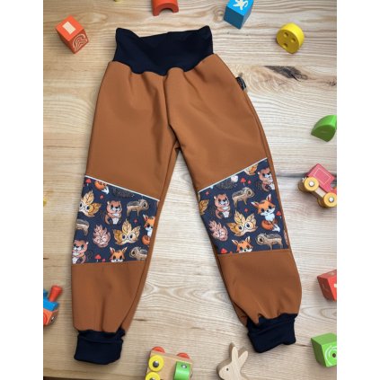 detkse handmade softshellové kalhoty zviratka