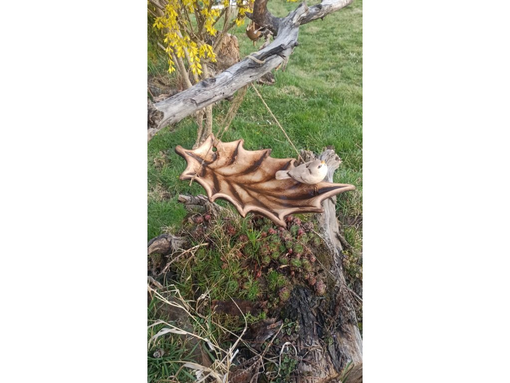 Pítko list s ptáčkem