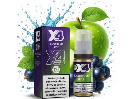liquid x4 bar juice cerny rybiz a jablko blackcurrant apple 10ml 10mg