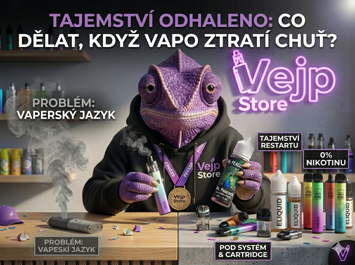 Vaperský jazyk: Co dělat, když váš vejp ztratí chuť a jak vás zachrání POD systém a nové příchutě?