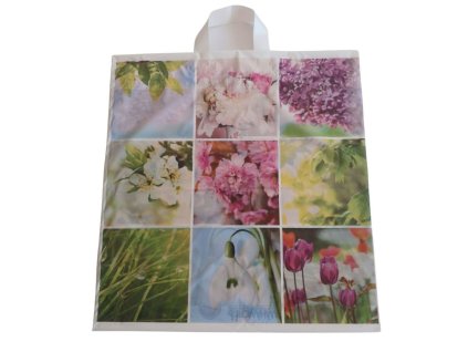 LDPE taška 42+5x47 cm s potlačou Jarné kvety EXTRA PEVNÁ 25ks