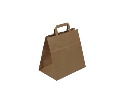 Papierová taška 26+17x27 cm hnedá, široké dno ploché ucho 50ks