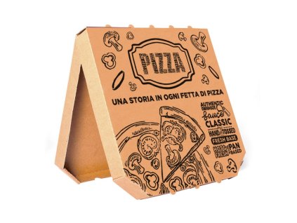 Krabica na pizzu 33x33x3cm hnedá EXTRA PEVNÁ 100ks
