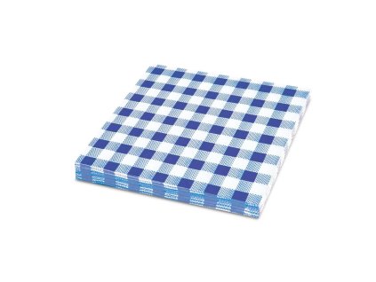 Obrúsok 1vrstvý Karo modrý 33x33cm 100ks