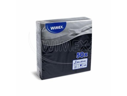 Obrúsok 2vrstvý čierny 33x33cm 50ks