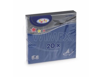 Obrúsok 3vrstvý tmavomodrý 33x33cm 20ks