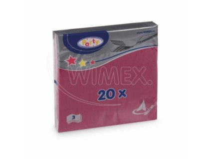 Obrúsok 3vrstvý bordový 33x33cm 20ks