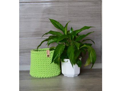 háčkovaný košík kulatý 15cm