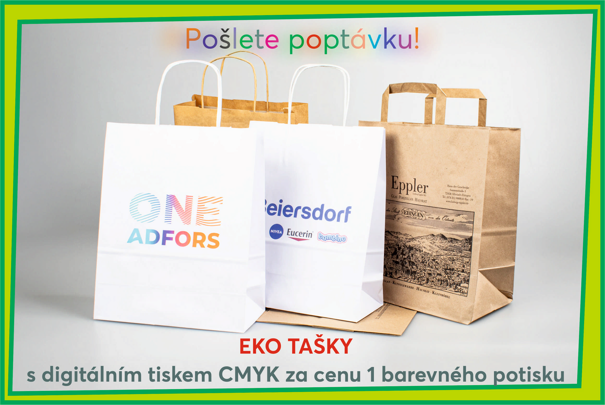 Ekologické tašky s plnobarveným potkem