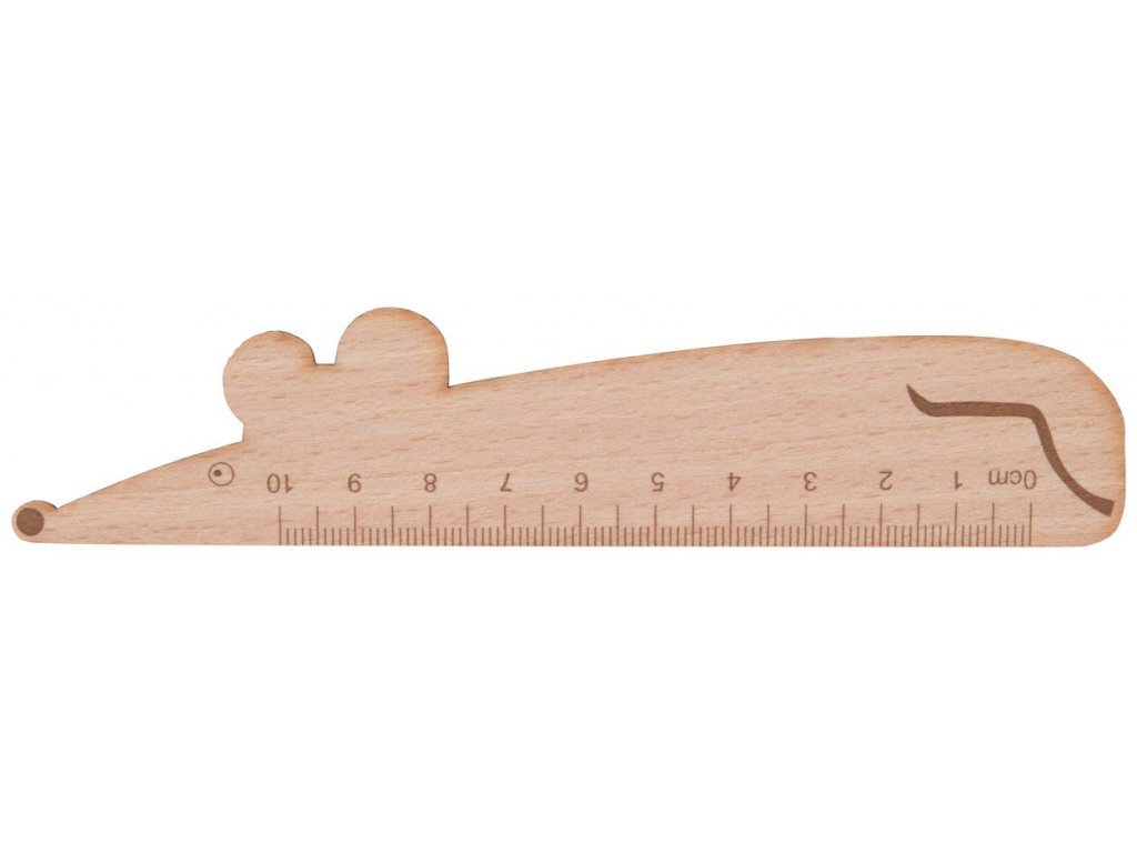 Dřevěné pravítko LOONEY, tvar myši