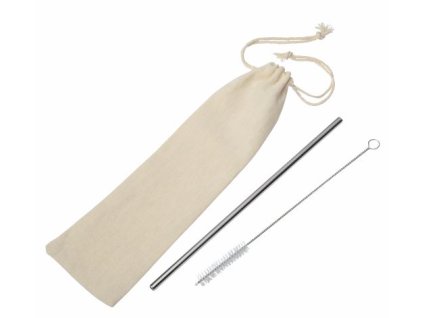 Nerezové brčko s čistícím kartáčkem