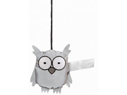 Reflexní sova s provázkem, stříbrná
