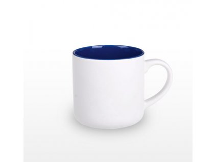 Matný bílý hrnek, modrý uvnitř