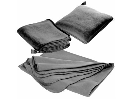 Fleecová deka / polštářek 2v1, šedá