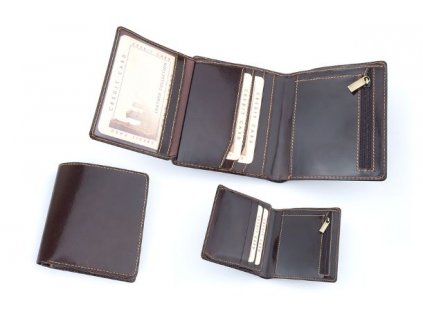 Peněženka pánská kožená, tmavě hnědá