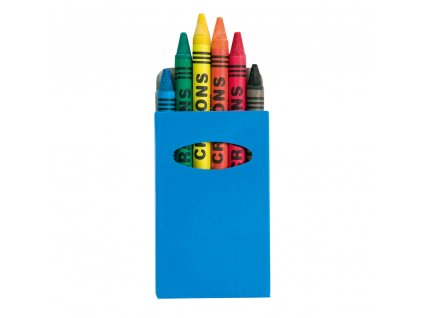 Sada 6 ks voskových pastelek v modré krabičce